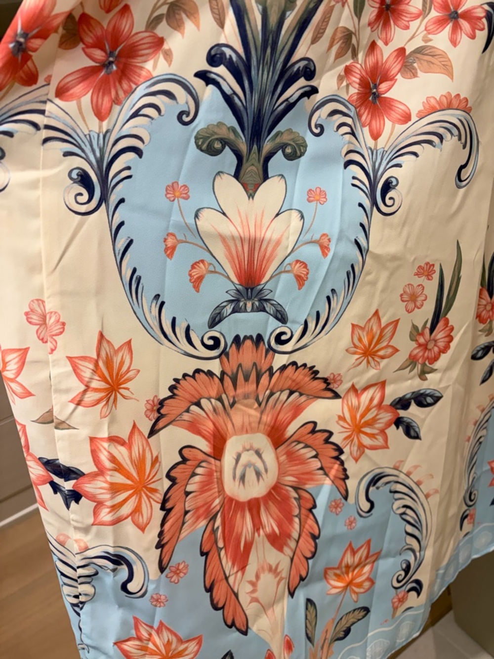 Cupshe Light Blue and Cream Floral Maxi Dress - Picture 4 of 16